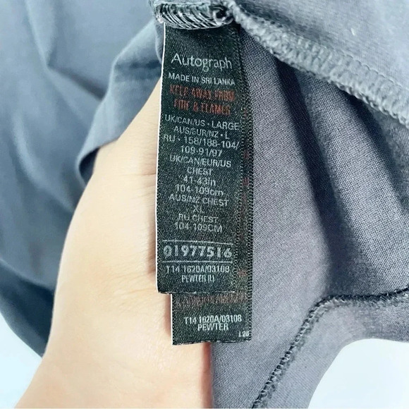 David Gandy for Autograph Women’s Short Sleeve Gray Crewneck Tee T-shirt Large - Picture 8 of 8